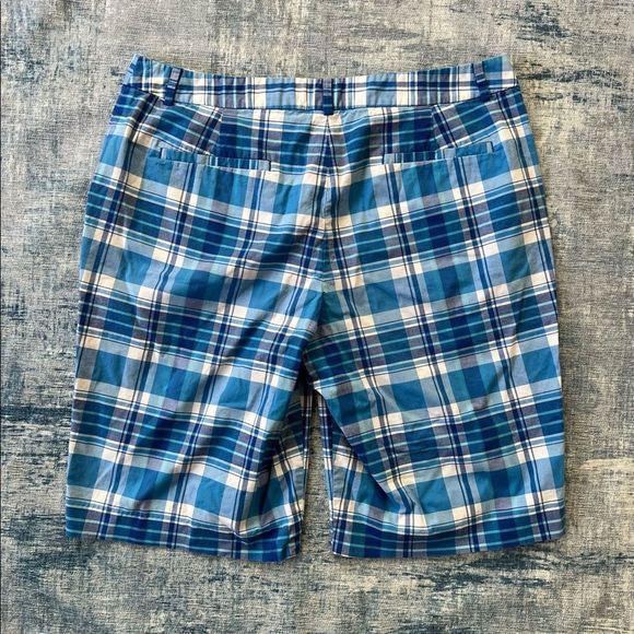 Womens Lauren Ralph Lauren Active Blue White Plaid Shorts Size 14 - Picture 2 of 5